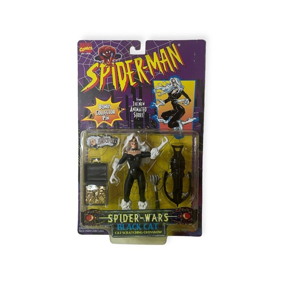 ToyBiz Marvel Spider-Man Spider Wars Black Cat Cat Scratching Crossbow - Picture 1 of 2